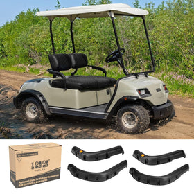 10L0L golf cart fender flare front view for Yamaha G14 with secure screws for protection