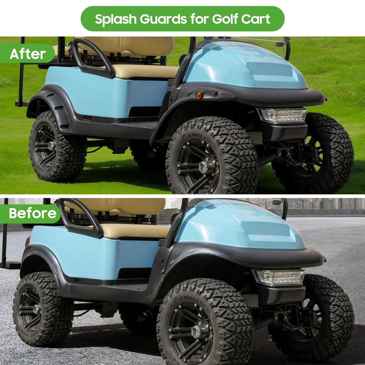 10L0L rear-right fender flare reduces spray and rocks during rides.