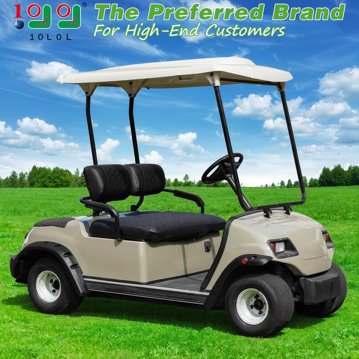 10L0L golf cart fender flare rear view for Yamaha G16 highlighting mud protection