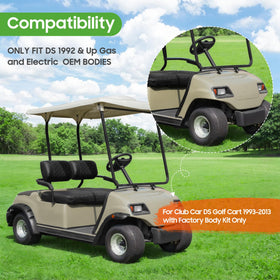 10L0L golf cart fender flare side view Yamaha G19 with edge-to-edge coverage