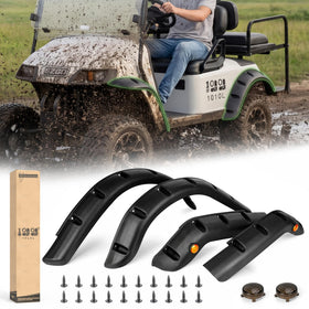 10L0L Golf Cart Fender Flares front view protects EZGO TXT