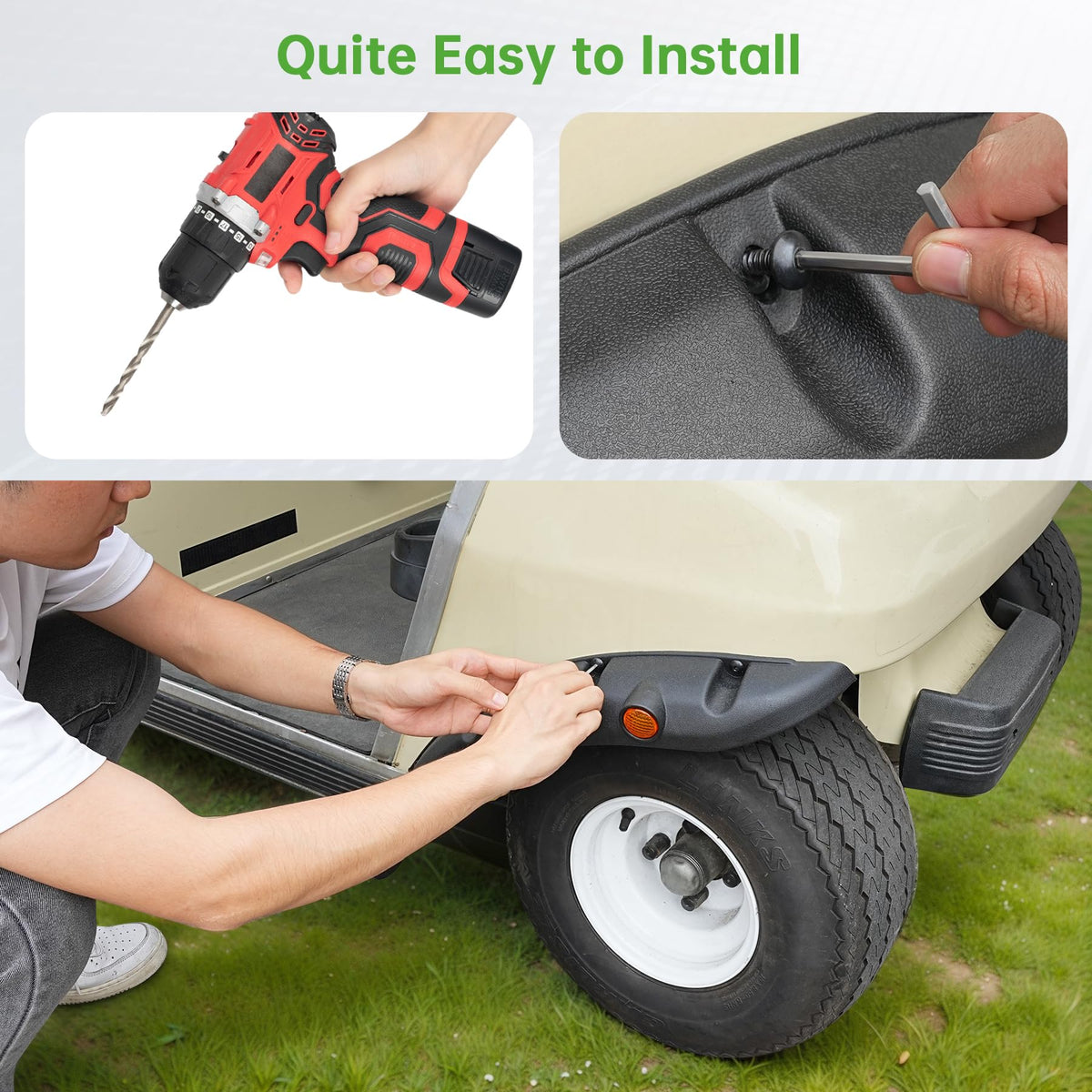 10L0L fender flares come with stainless steel hardware for quick corrosion resistant installation.