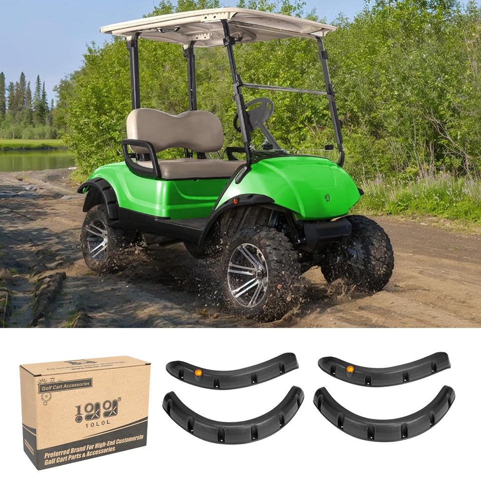 10L0L Fender Flares for Yamaha Drive G29 – front view with reflector for enhanced visibility.