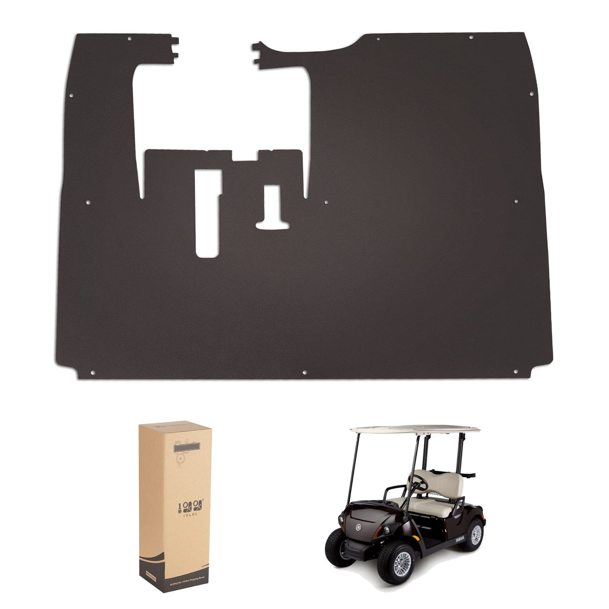 10L0L Golf Cart Floor Liner for Yamaha G29 Drive, front view with full coverage.