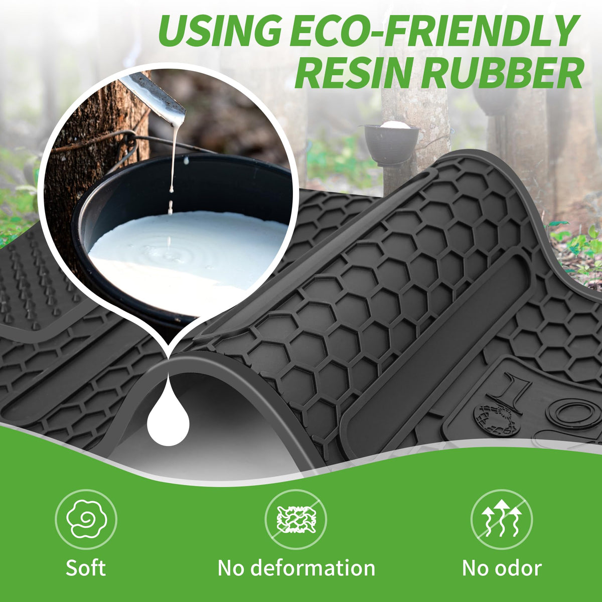 10L0L eco-friendly resin rubber mat offers soft touch and low odor