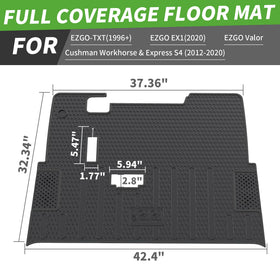10L0L edge-wrap design shields the entire floor on Cushman and EZGO carts