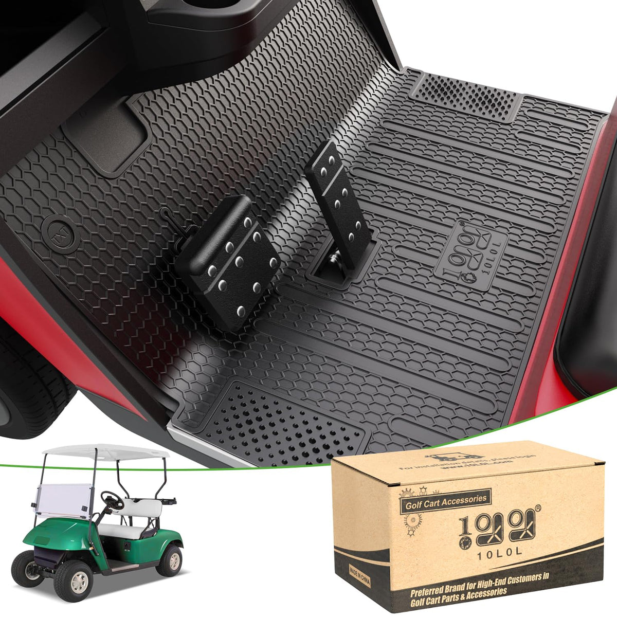 10L0L golf cart floor mat for EZGO TXT 1994+ protects cabin floor from mud.