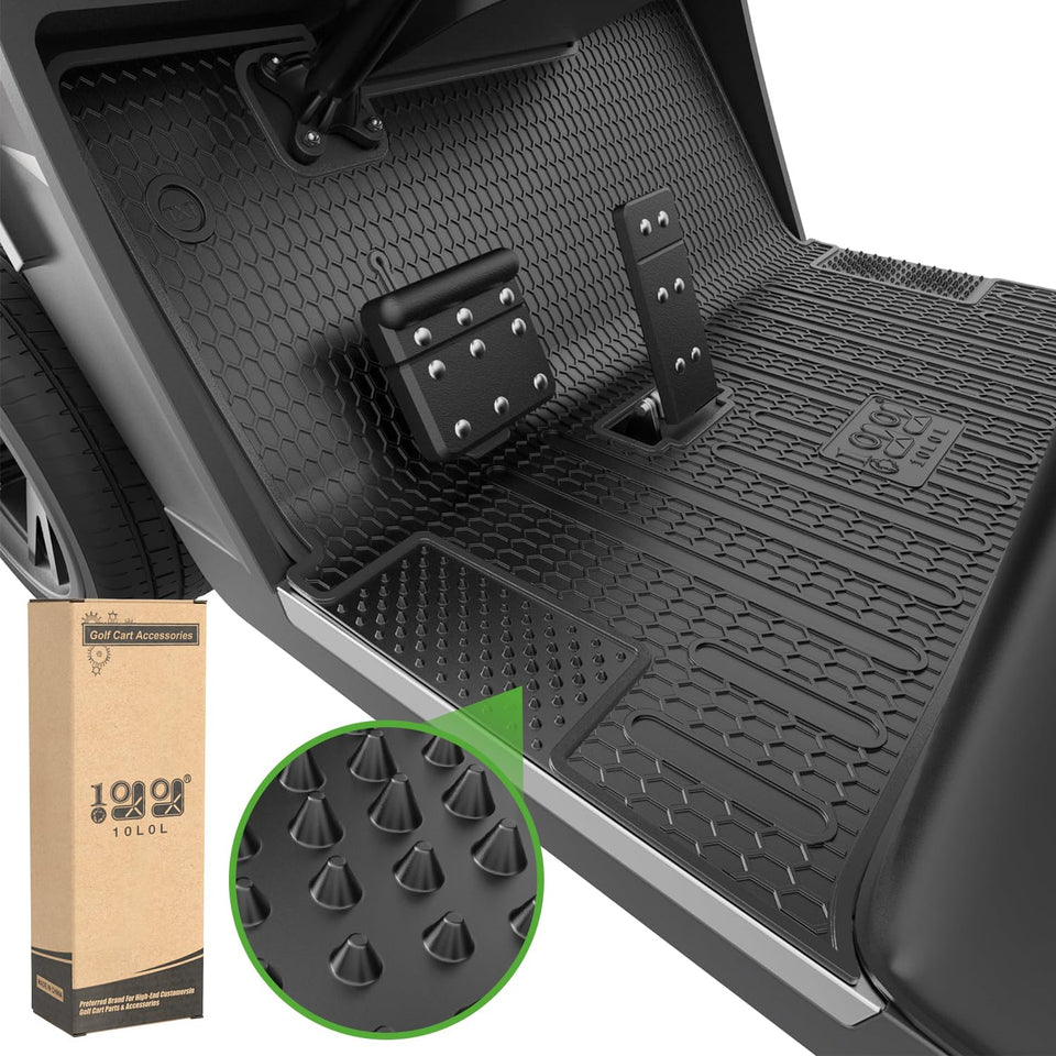 10L0L golf cart floor mat for EZGO TXT full coverage protects interior from mud and water
