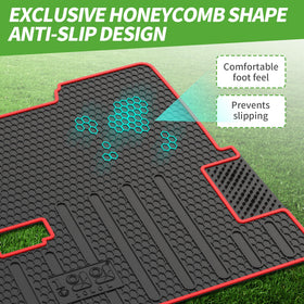 10L0L edge wrap floor mat snugly fits EZGO floor for a neat look
