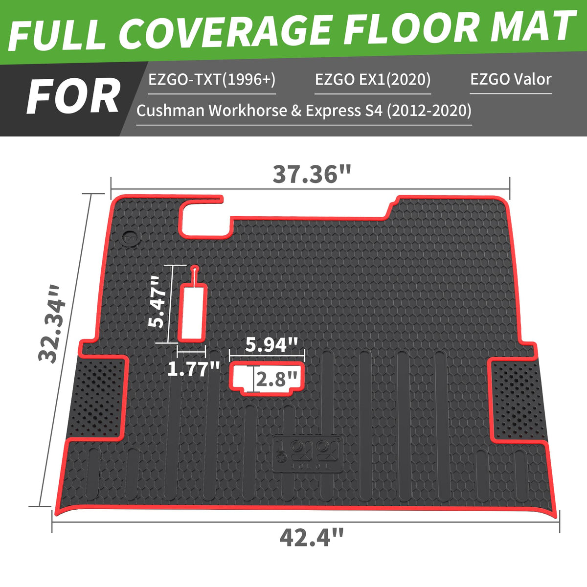 10L0L compatibility-focused mat fits EZGO EX1 Valor Cushman models for secure fit
