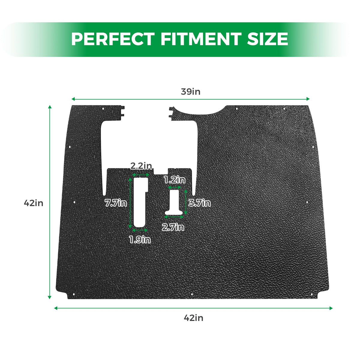 Anti-curl design keeps mat flat in Yamaha G29 interiors.