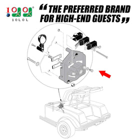 10L0L golf cart switch packaging image highlights included components for quick installation