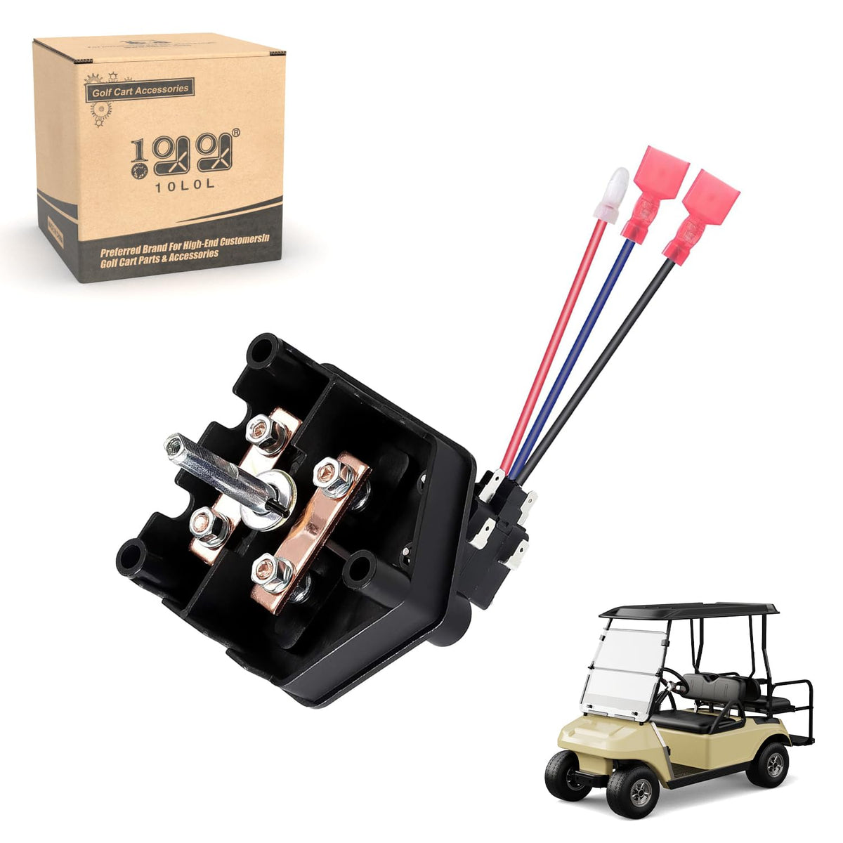 10L0L golf cart switch assembly side view for durable forward and reverse control on Club Car DS