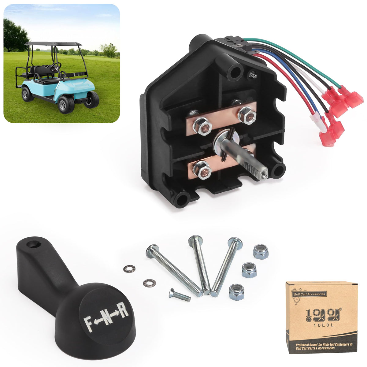 10L0L forward and reverse switch assembly for reliable gear changes on 48V Club Car DS.