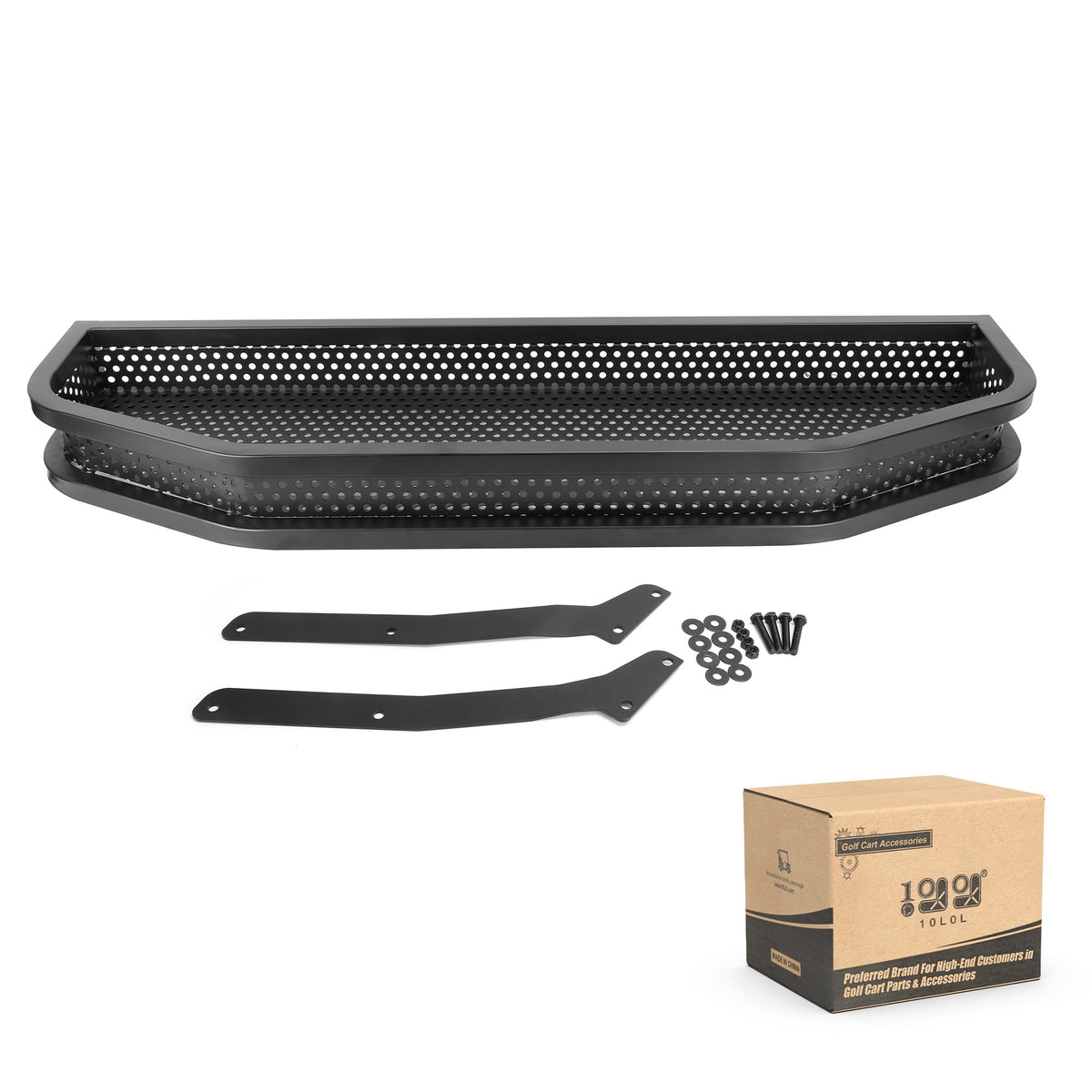 10L0L front cargo basket matte black finish resists wear on daily rides