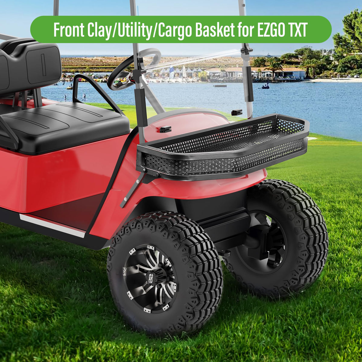 10L0L golf cart cargo basket heavy duty steel durability and strength