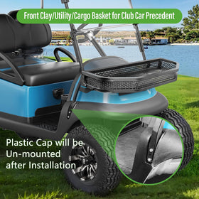 Heavy-duty steel basket resists wear through frequent golf cart use.