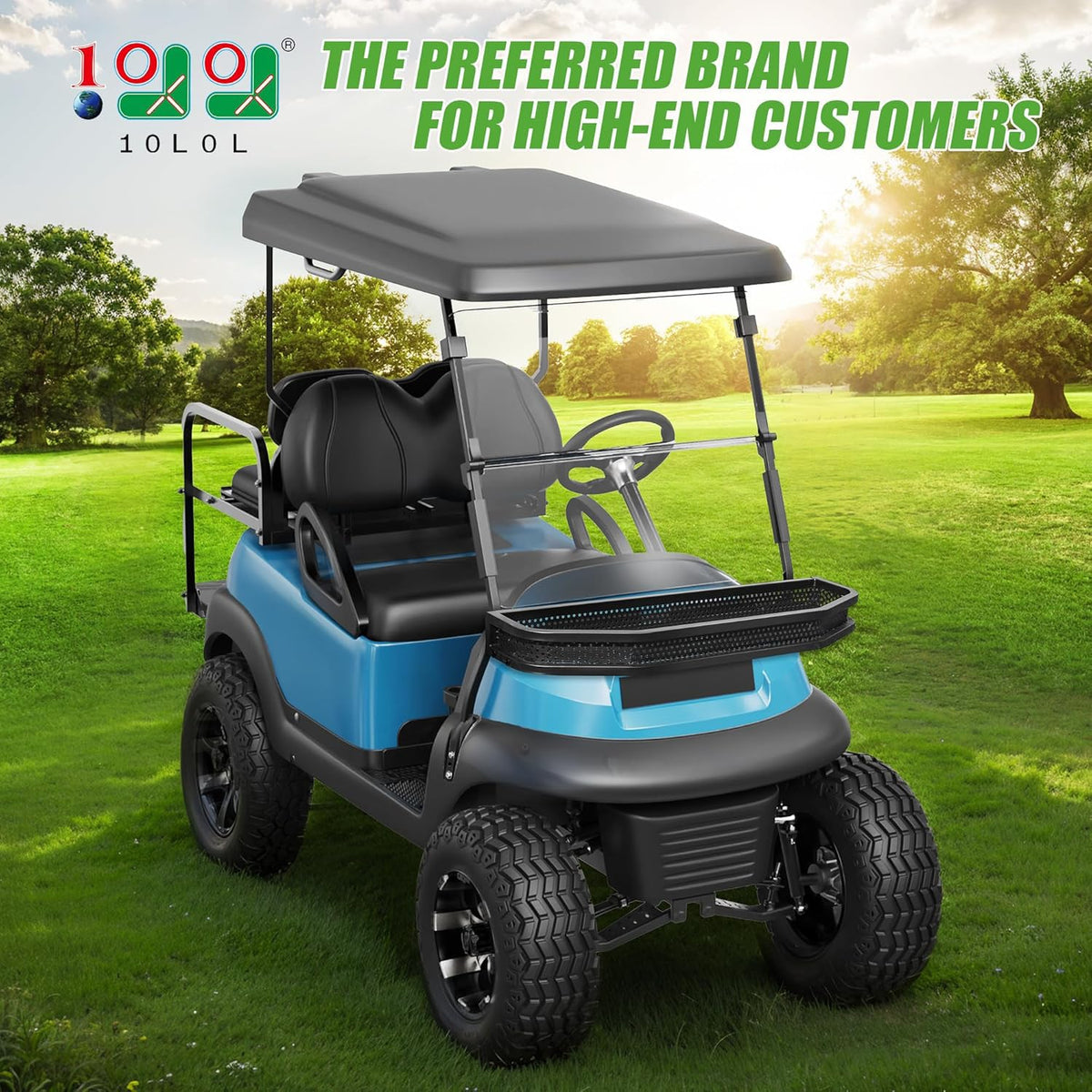 Secure mounting brackets for Club Car Precedent provide stable front storage.