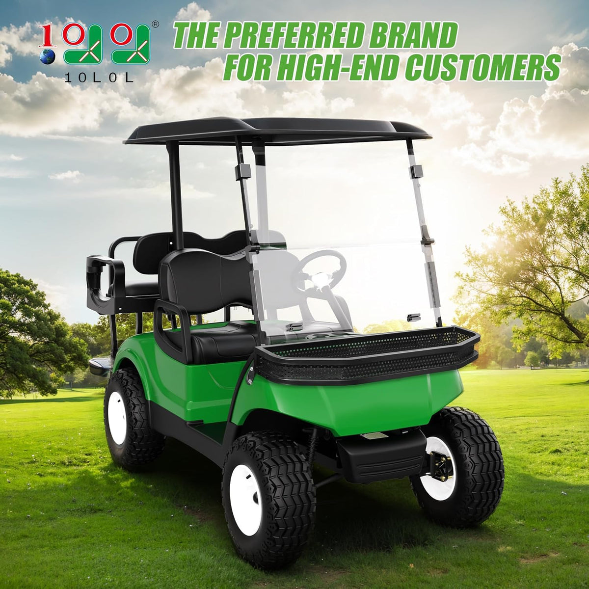 10L0L mounting brackets provide secure fit on gas and electric carts
