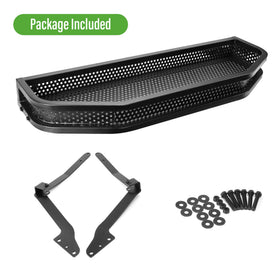 Includes basket, mounting brackets, hardware, and installation guide.