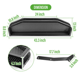 10L0L golf cart front cargo basket packaging includes brackets and hardware