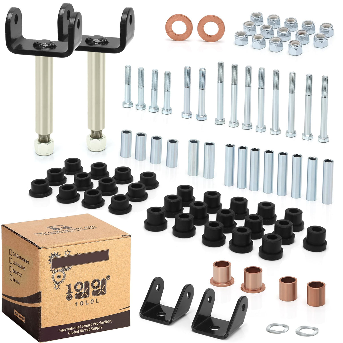 10L0L golf cart front end suspension bushing kit improves ride quality