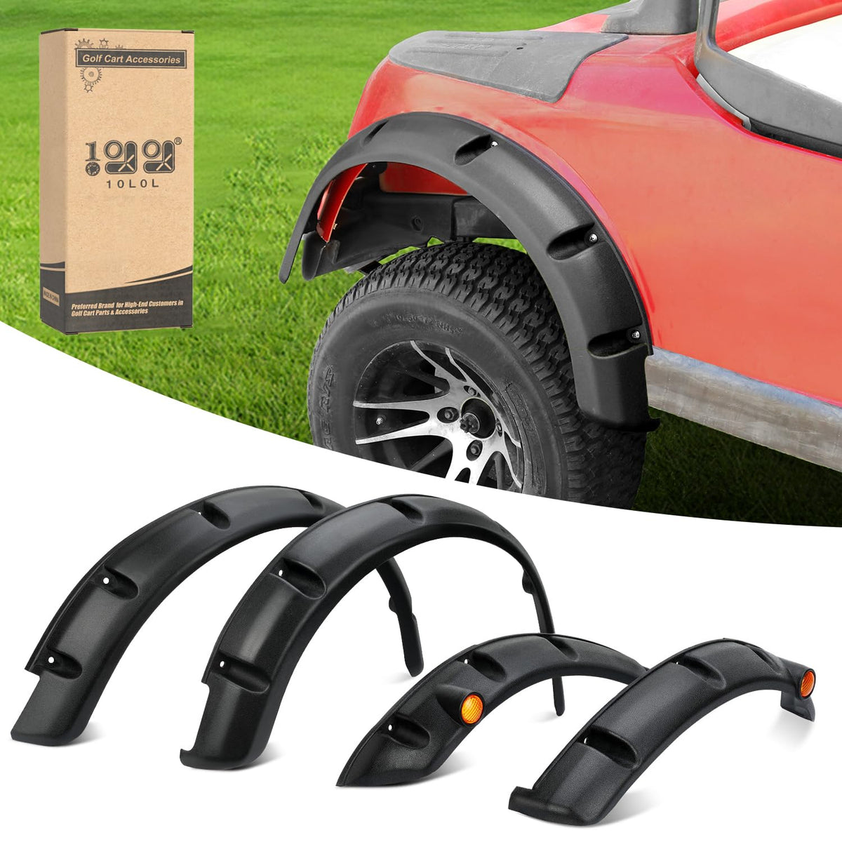 10L0L front fender flare for EZGO RXV adds rugged style and wheel protection