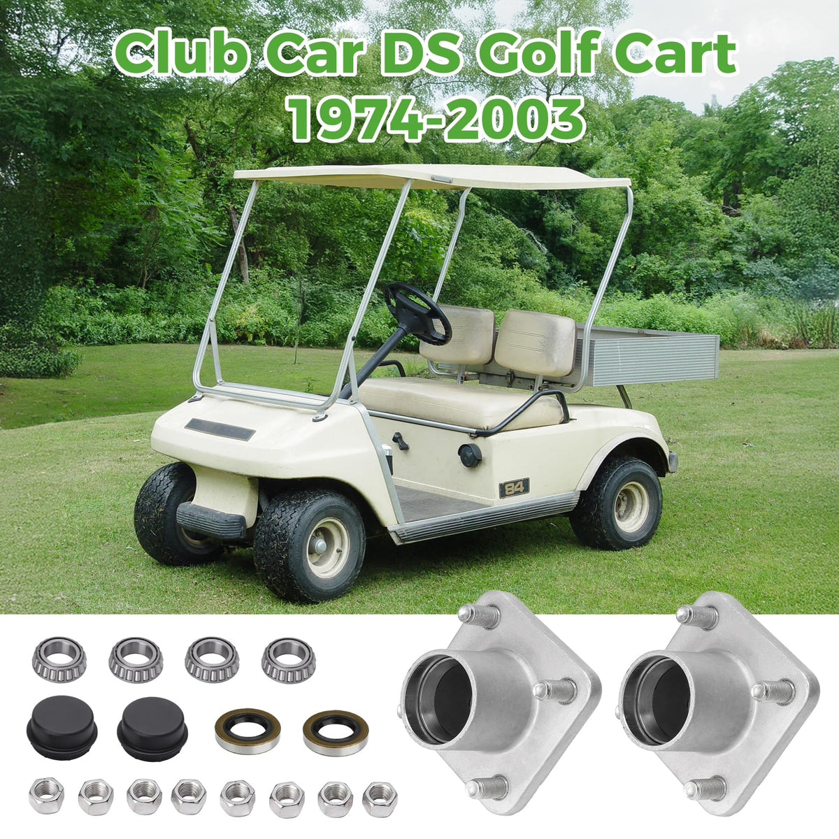 Front hubs 2-pack ready for Club Car DS upgrades