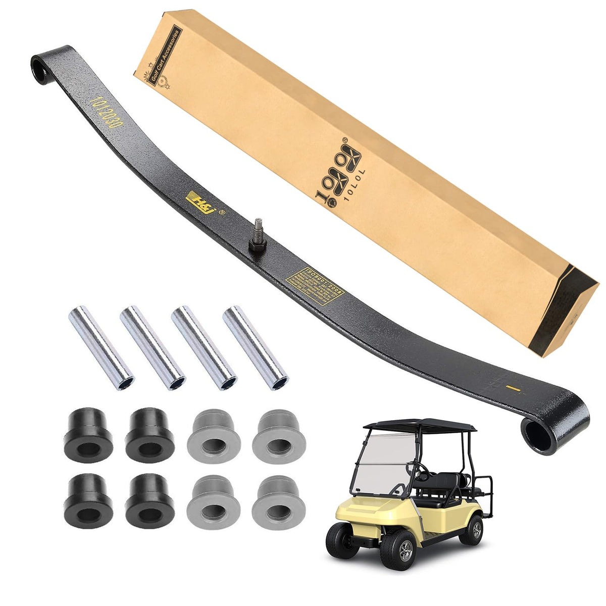 10L0L front leaf spring kit for Club Car DS improves ride quality.