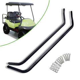 10L0L golf cart front roof bracket assembly shows precise fit for Club Car DS roofs
