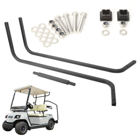 10L0L golf cart front roof strut brackets installed on Yamaha G16-G19 for stable shade support