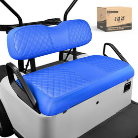 10L0L front seat cover for EZGO TXT in blue protects against wear and UV fading