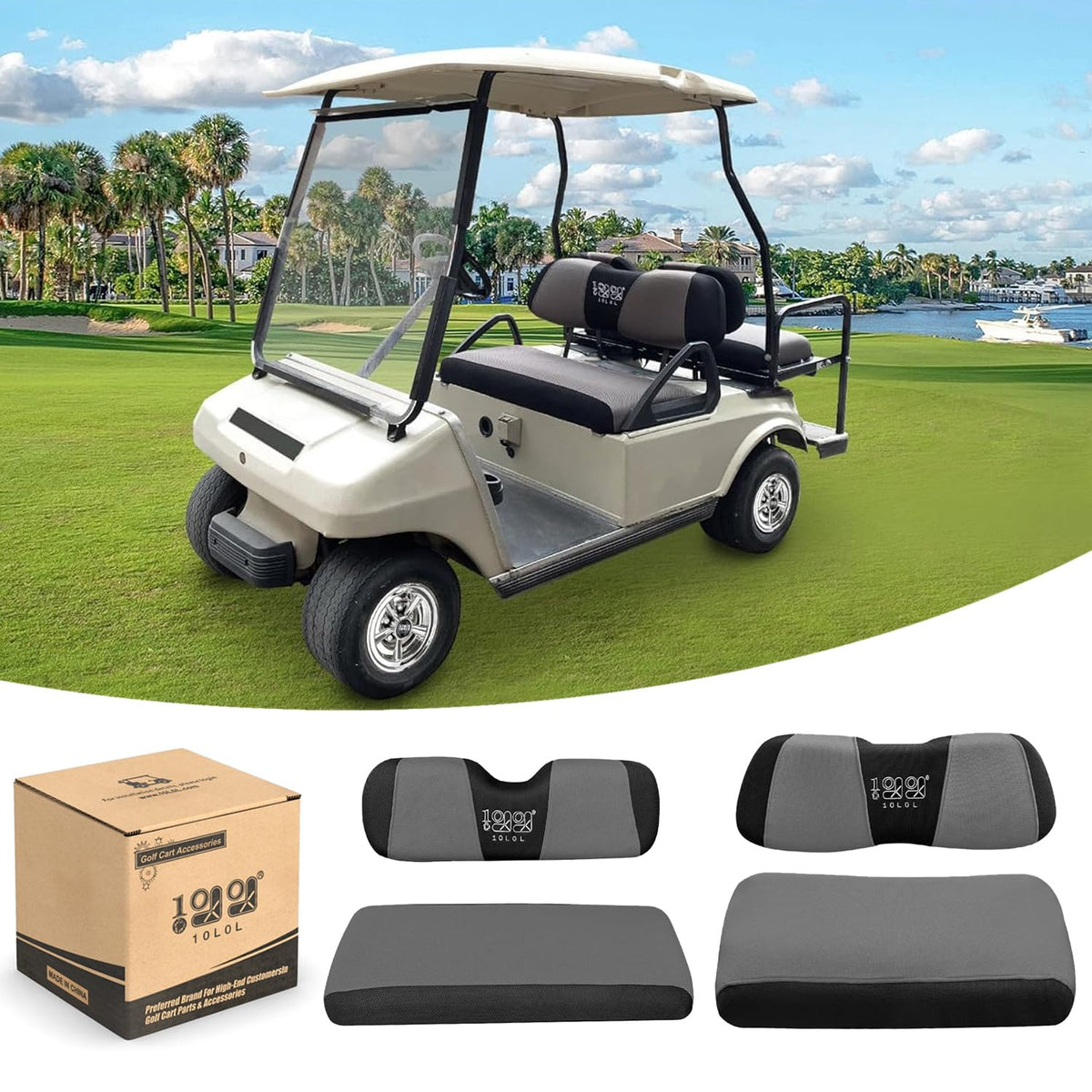 10L0L front seat cover for EZGO TXT RXV, breathable protection