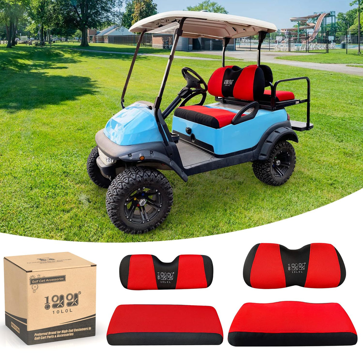 10L0L golf cart front seat cover L size protects seats and refreshes interior.