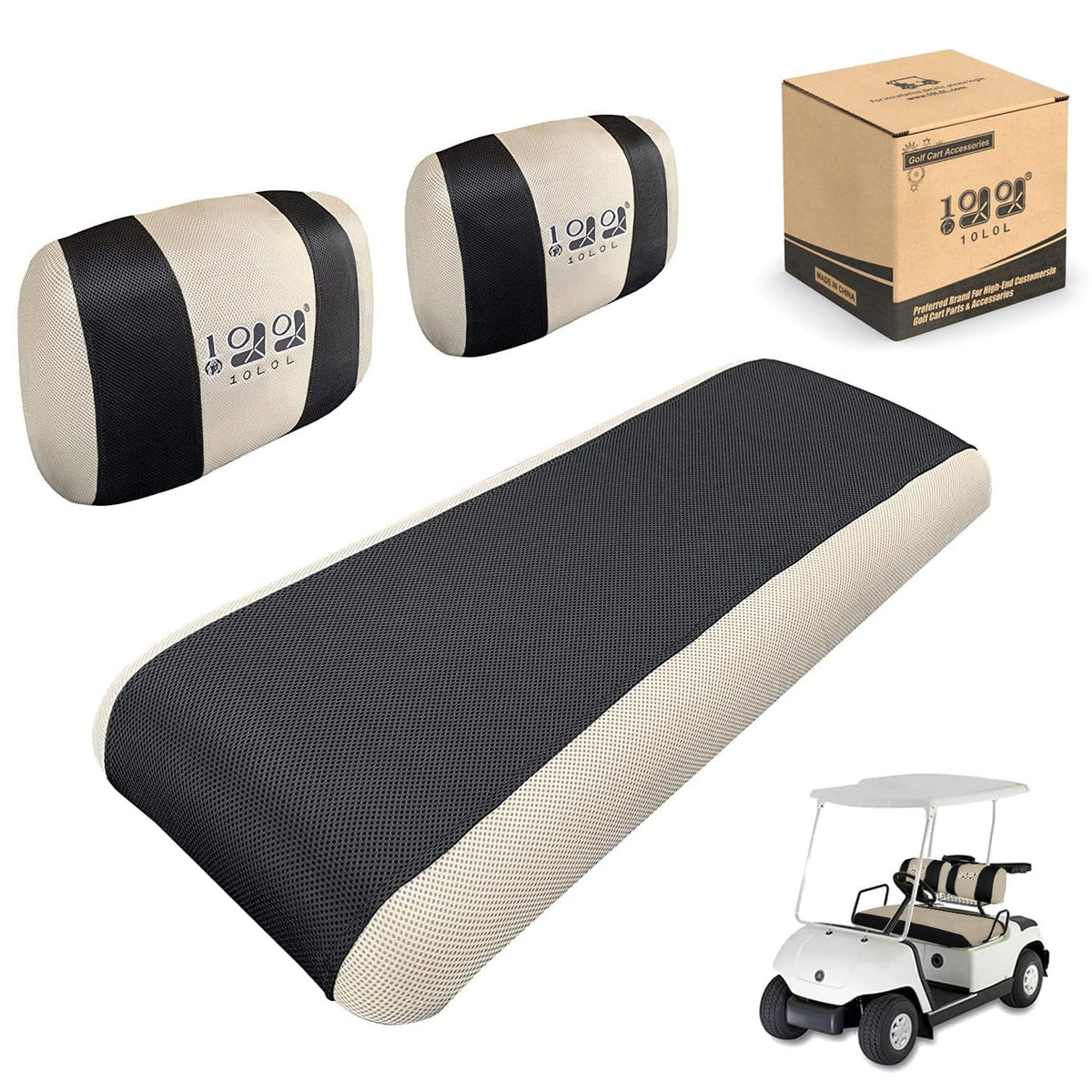 10L0L front seat cover for golf cart protects against spills with breathable mesh.