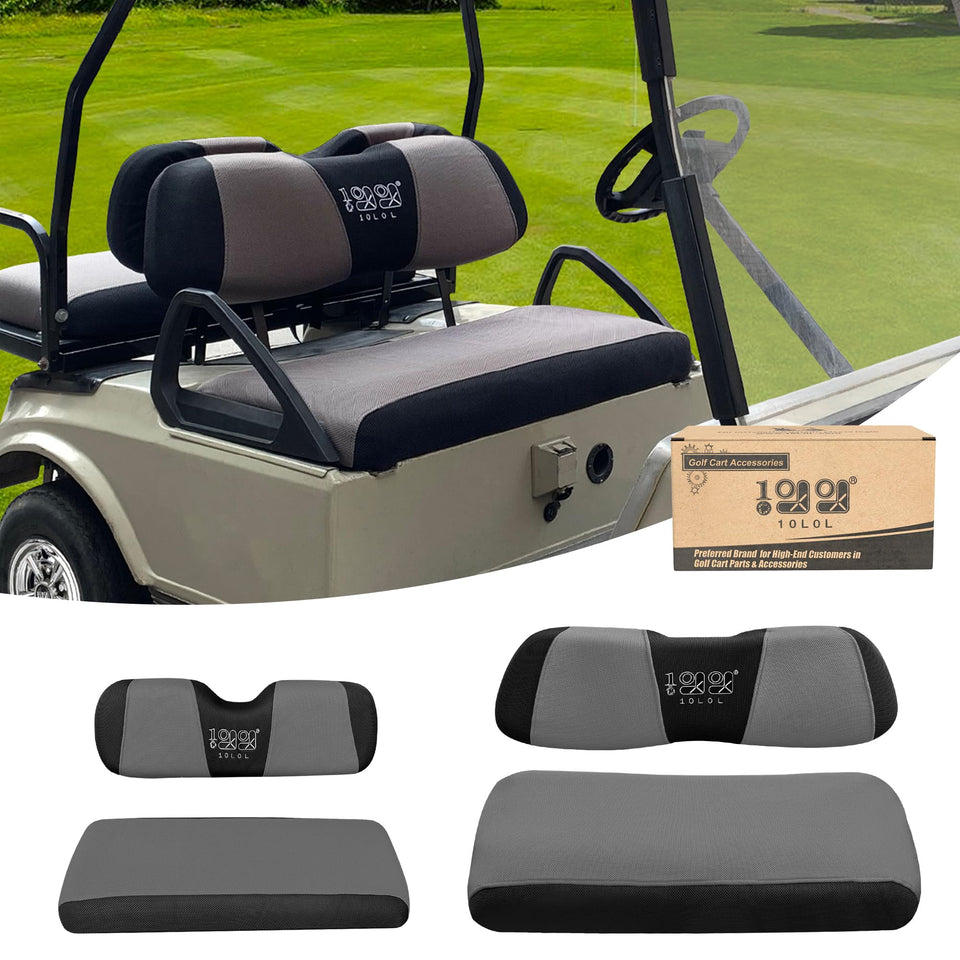 10L0L golf cart front seat cover protects against stains while upgrading the look.