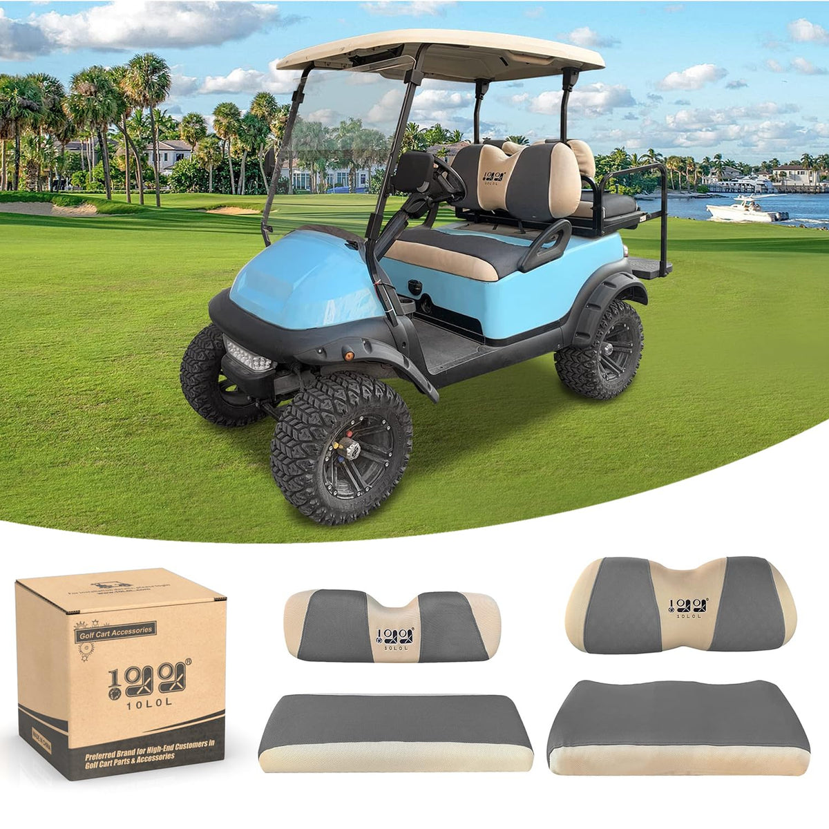 10L0L golf cart front seat cover for Club Car and Yamaha seats