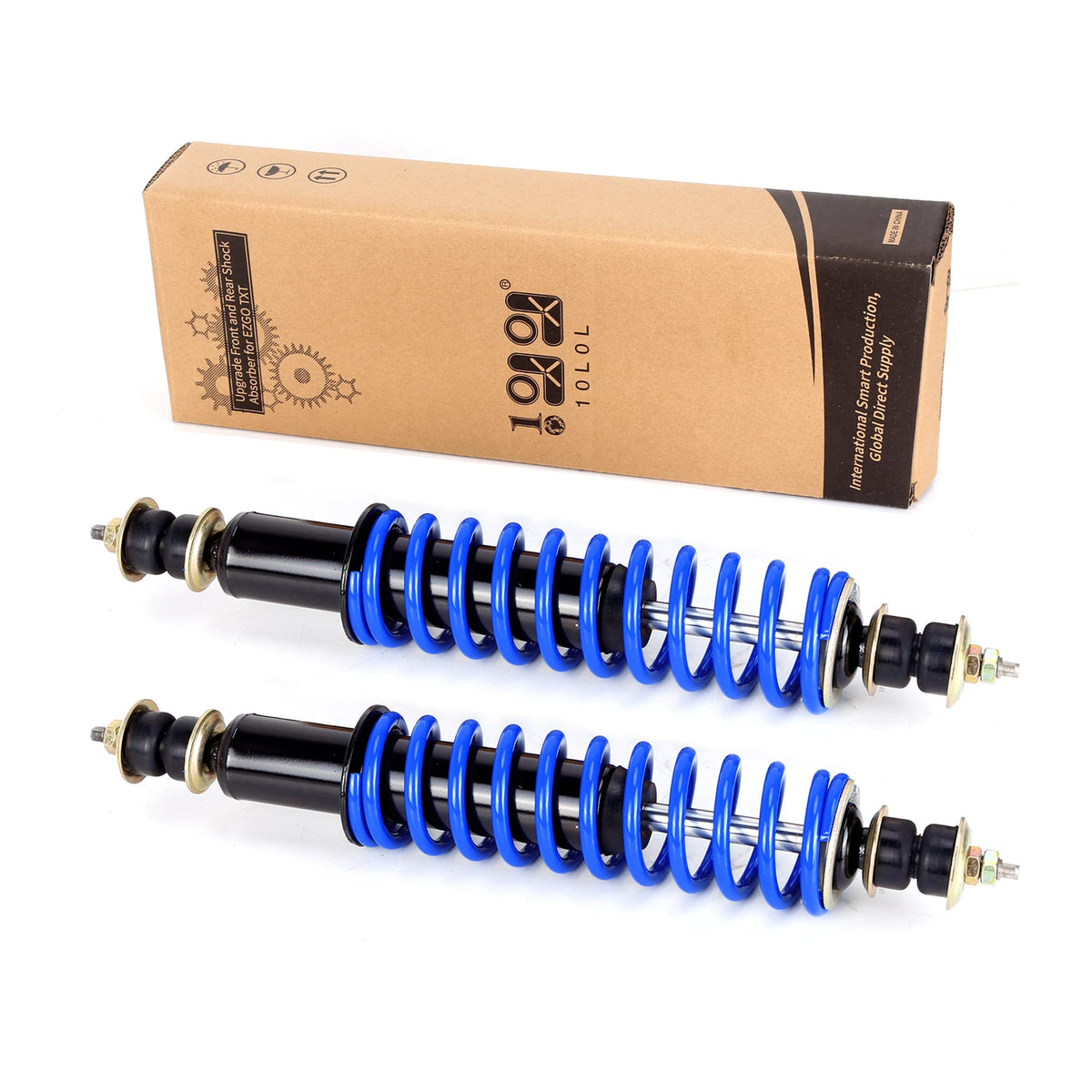 10l0L golf cart front shock absorber enhances ride stability.