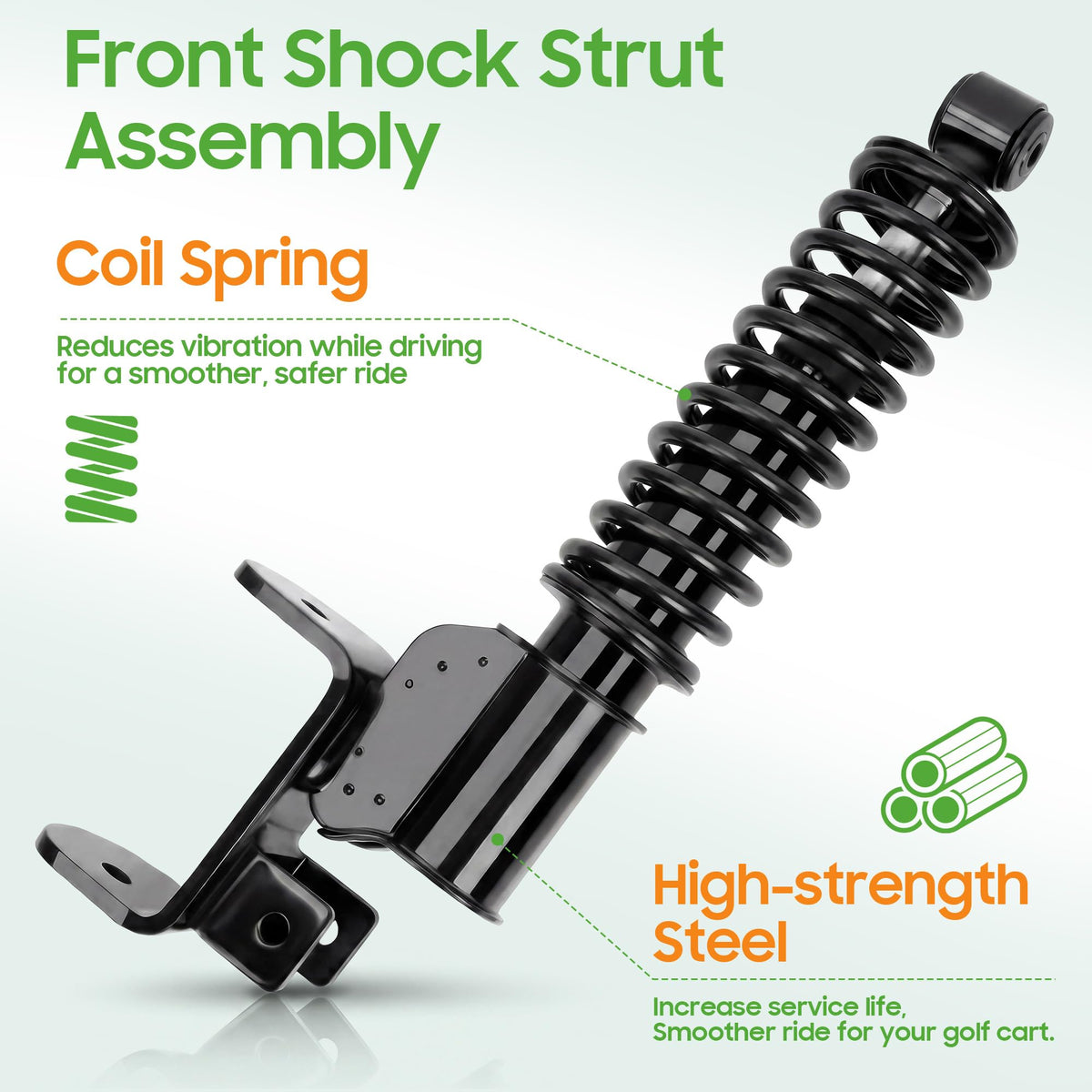 10L0L golf cart front shock strut assembly, passenger side, OEM-fit for EZGO RXV