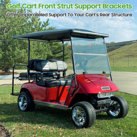 10L0L golf cart front support assembly keeps roof aligned for smoother rides.