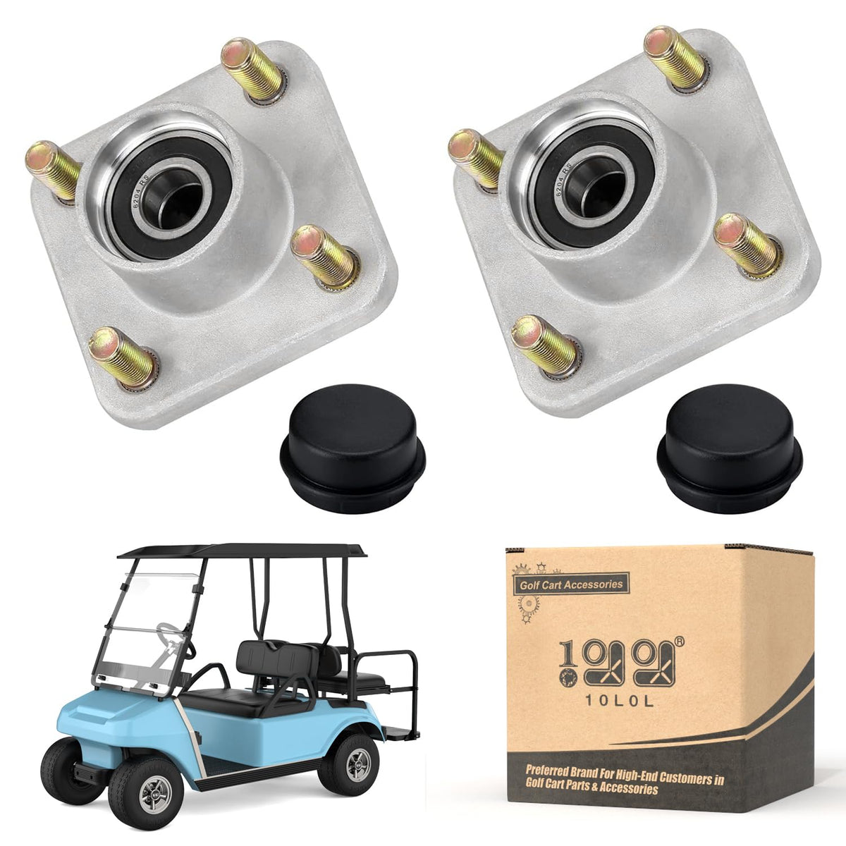 10L0L front-wheel hub assembly 2-pack for Club Car improves front stability