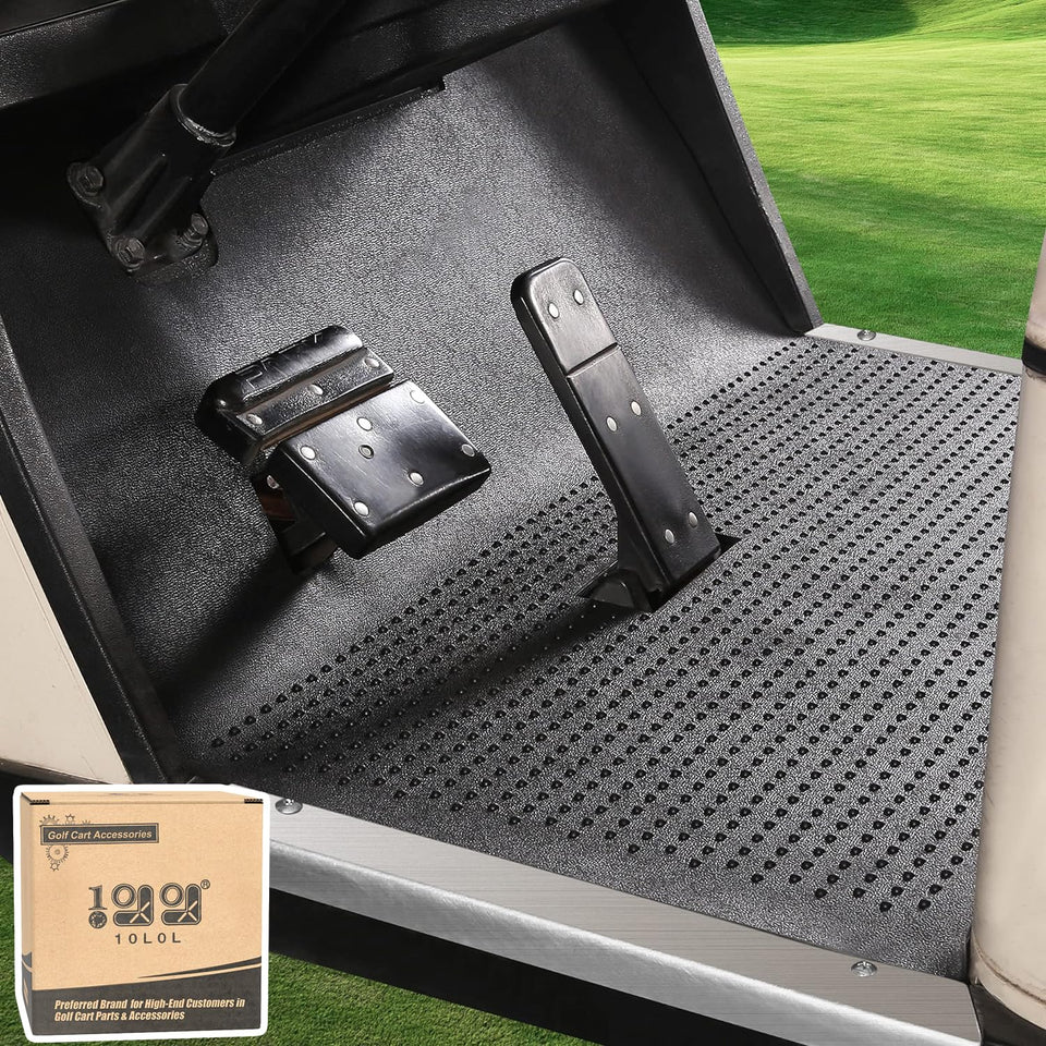 10L0L golf cart liner front view with full-coverage protection for EZGO TXT