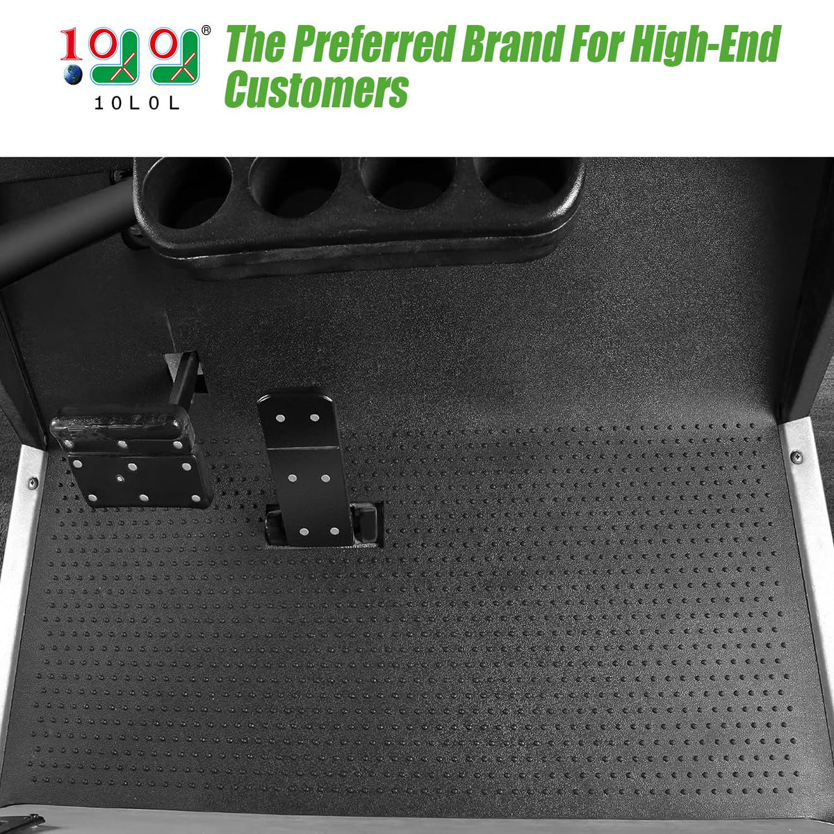 10L0L golf cart liner rear view indicating complete interior coverage