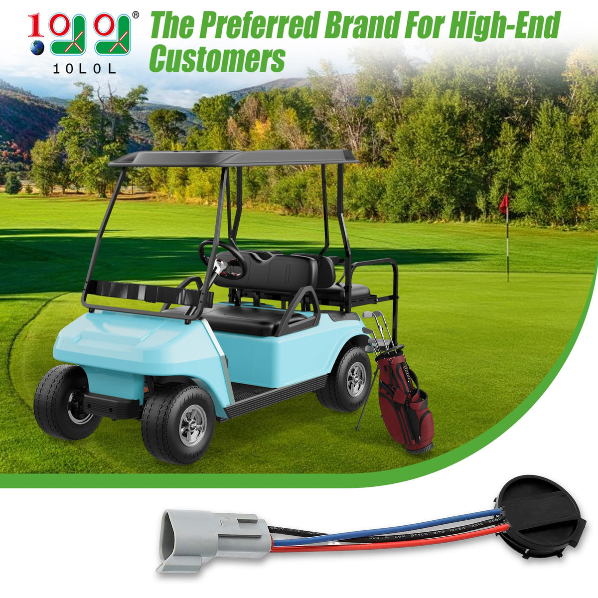 10L0L Golf Cart GE sensor side connector for easy replacement.