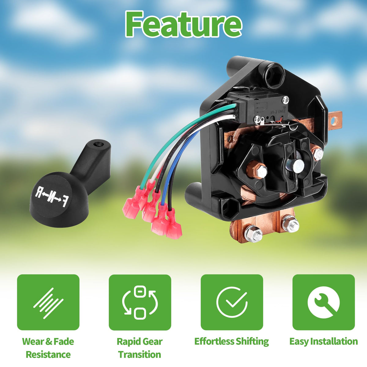 10L0L Golf Cart gear-transition action enables quick shifts with a simple press.