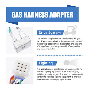 10L0L golf cart harness adapter 9-to-12 pin converter closeup with compact design