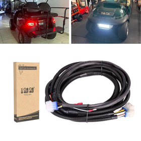 10L0L golf cart harness with LED headlights for brighter night visibility.