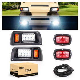 10L0L Golf Cart Headlight front view showcasing nine-beam LED for bright night visibility.