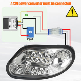 10L0L golf cart headlights, glass lampshade, provides high transparency and durable light transmission.