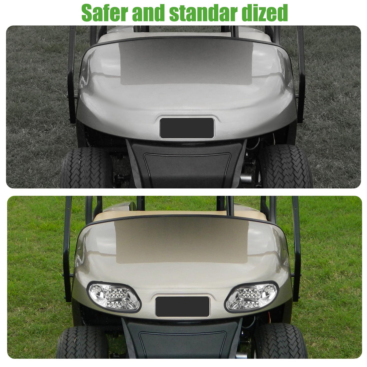 10L0L golf cart headlights installation tools, simplify setup with templates and cables.